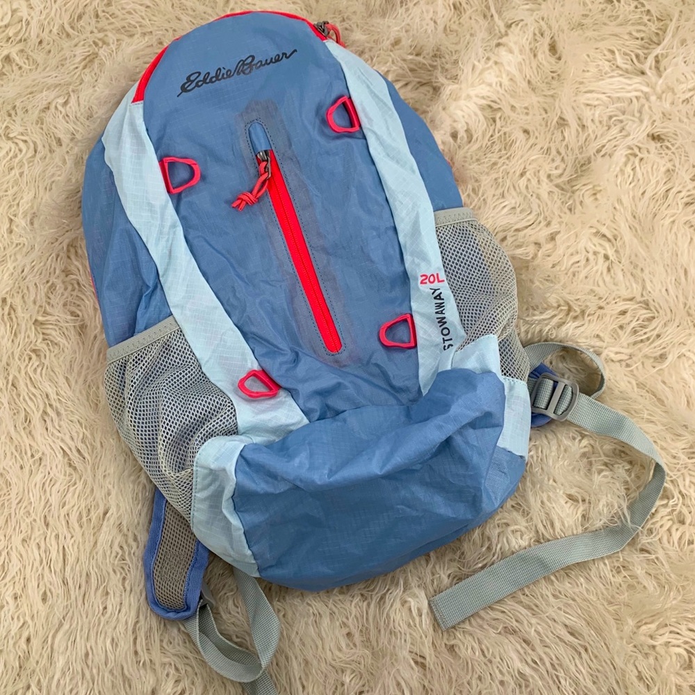 Eddie Bauer Light Blue Stowaway 20L Bag Like New